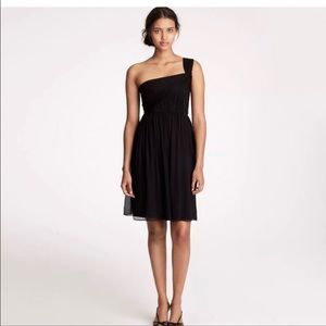 J. Crew Navy One Shoulder Bridesmaids Dress